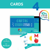 Doe R$ 50,00 e ganhe os CARDS Formas, Cores, Números e Alfabeto