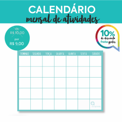 Detalhes do produto Doe R$ 10,00 e ganhe um Calendário Mensal para Atividades da Abrapraxia